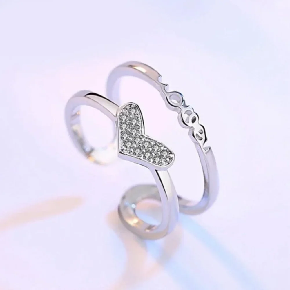 Adjustable Ring 925 Sterling Silver Heart Gift - Picture 4 of 4